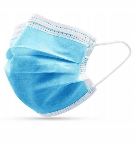 maseczka higieniczna trójwarstwowa niebieska - 50 szt. na Arena.pl