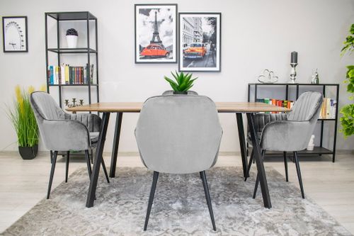 Krzesło LUGO - aksamit srebrno-szary / nogi czarne x 1 na Arena.pl