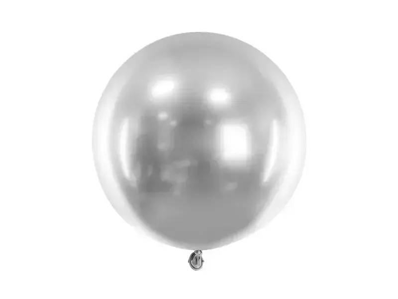 Balon okrągły Glossy srebrny 60cm zdjęcie 1