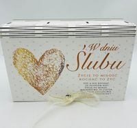 kasetka duża dzielona kolor serce- w dniu ślubu 3307-se