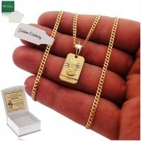 ZŁOTY ŁAŃCUSZEK I MEDALIK MATKA BOSKA CZĘSTOCHOWSKA DLA CHŁOPCA NA KOMUNIĘ