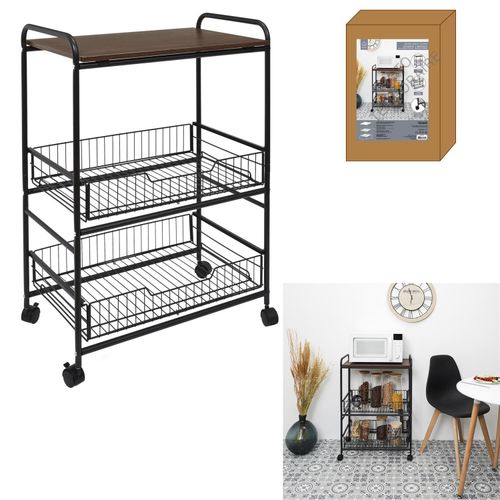 Wózek barek Dolie czarny/ orzech na Arena.pl