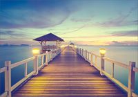 FOTOTAPETA widok most drewniany jezioro 350x245