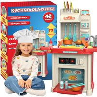 Kuchnia Dla Dzieci GARNKI ŚWIATŁO KRAN PARA CZAPKA KUCHARSKA 42 elementy