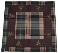 Obrus brązowy w kratkę z choinką 140x180cm