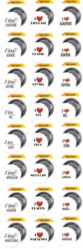 Przypinki buttony I LOVE SANDOMIERZ z grafiką na Arena.pl