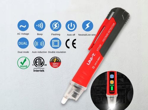 Bezdotykowy tester próbnik napięcia UNI-T UT12D-EU 24-1000V AC DETEKTOR na Arena.pl