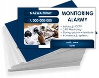 Wizytówki firmowe REKLAMOWE Foliowane 1000 szt MONITORING ALARMY