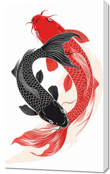 Obraz 60x100cm Yin i Yang Koi zdjęcie 1