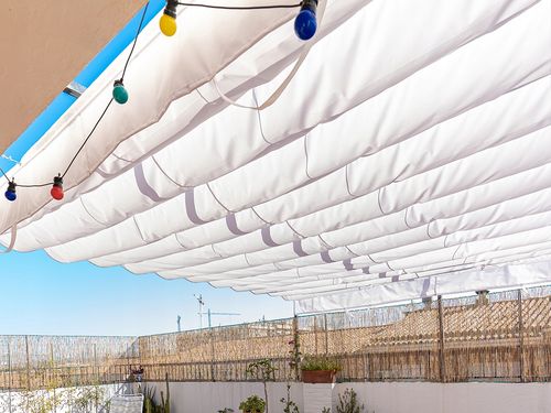 ROLETA RZYMSKA PRZECIWSŁONECZNA WODOSZCZELNA ROZSUWANA ZWIJANA BIAŁA 4X4 na Arena.pl