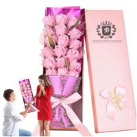 Flower Box bukiet róż mydlanych kwiaty w dużym eleganckim pudełku XXL