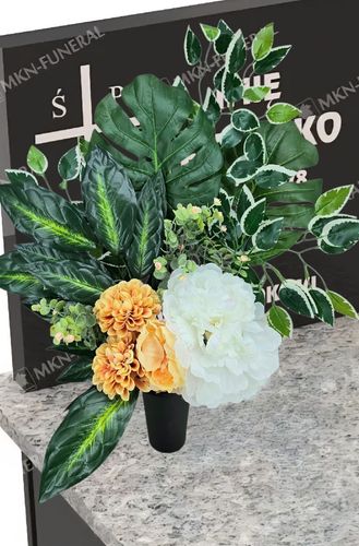 WIĄZANKA STROIK NA GRÓB DUŻY KOMPOZYCJA SZTUCZNE KWIATY DO WAZONU na Arena.pl