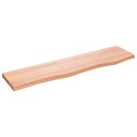 Półka, jasnobrązowa, 80x20x2 cm, lakierowane lite drewno dębowe