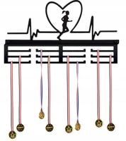 WIESZAK NA MEDALE ŚCIENNY METALOWY ORGANIZER UCHWYT PULS BIEGACZKI