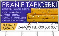 100x50 Baner reklamowy z plandeki oczkowanej Czyszczenie tapicerek dywanów