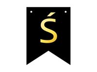 Baner DIY, 16 cm, czarny, literka "Ś" [stwórz swój baner]