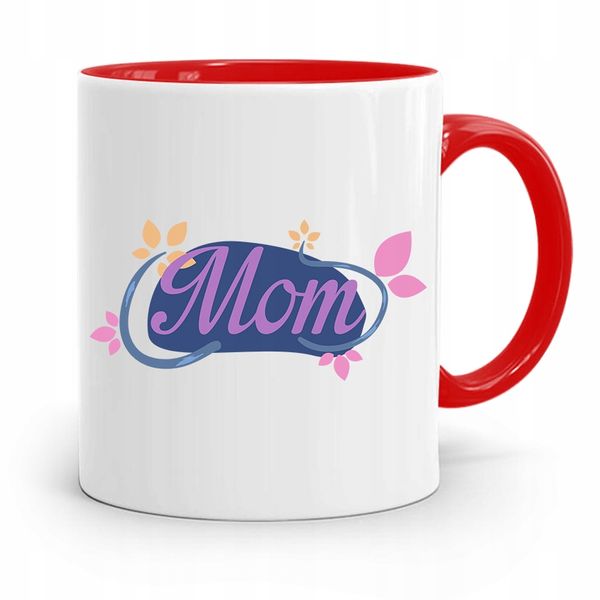 Kubek Czerwony Prezent Dla Mamy Matki Mamusi Mom Z Nadrukiem Ze Zdjęciem zdjęcie 1