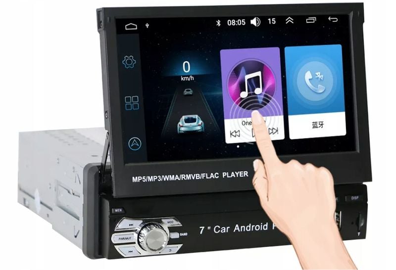Radio samochodowe 1DIN MULTIMEDIALNE 7 cali ANDROID 12 BT kamera zdjęcie 3