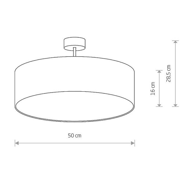 Przysufitowa lampa okrągła Violet 7958 materiałowy plafon biały zdjęcie 3