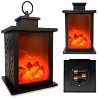 KOMINEK LAMPION LED IMITACJA OGNIA 3D NA BATERIE