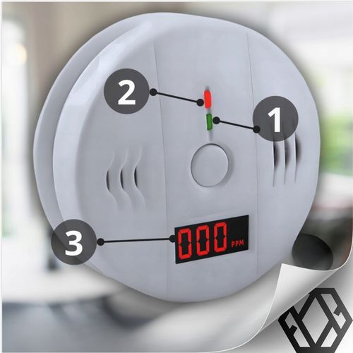 CZUJNIK CZADU TLENKU WĘGLA DETEKTOR CO BEZPRZEWODOWY LCD GŁOŚNY 85dB na Arena.pl
