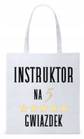 Torba Biała Eco Shopper Dla Instruktora Prezent Z Nadrukiem Ze Zdjęciem