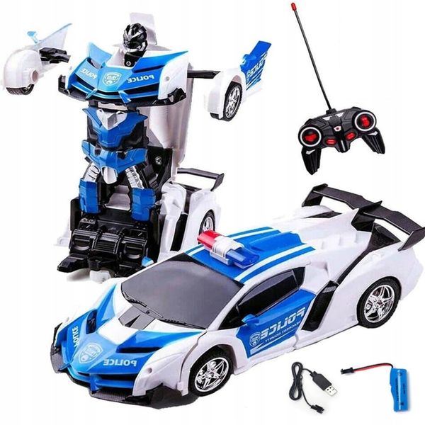 2w1 SAMOCHÓD STEROWANY RADIOWÓZ ROBOT POLICJA AUTOBOT PILOT TRANSFORMACJA zdjęcie 7