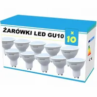 10x ŻARÓWKA LED GU10 4W = 40W 3000K CIEPŁY BIAŁY