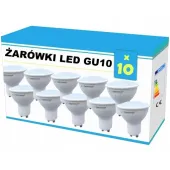 10x ŻARÓWKA LED GU10 4W = 40W 3000K CIEPŁY BIAŁY