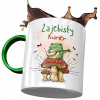 Kubek Zielony Dla Kuriera Żajebisty Kurier Z Nadrukiem Ze Zdjęciem