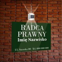 nadruk UV TABLICZKA reklamowa z lampą SZYLD dibond 40x30 RADCA PRAWNY
