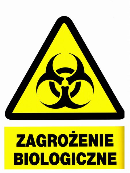 ZOO-44 - UWAGA  ZAGROŻENIE BIOLOGICZNE - TABLICZKA zdjęcie 2