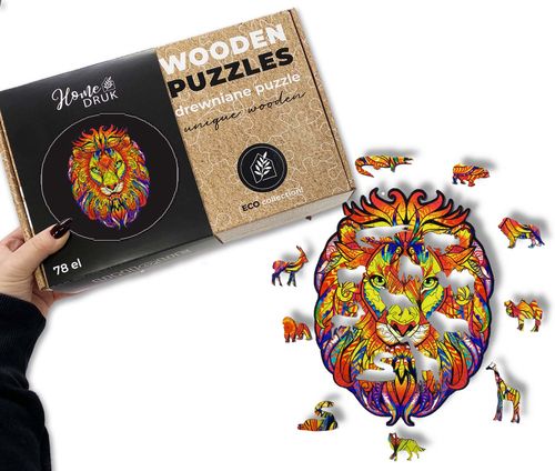 Puzzle Drewniane dla dzieci i dorosłych Lew 2 Lion 2 na Arena.pl