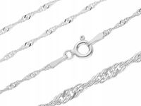Krótki Srebrny Skręcany Łańcuszek Damski Cienki Singapur 1,5mm Srebro 45 cm