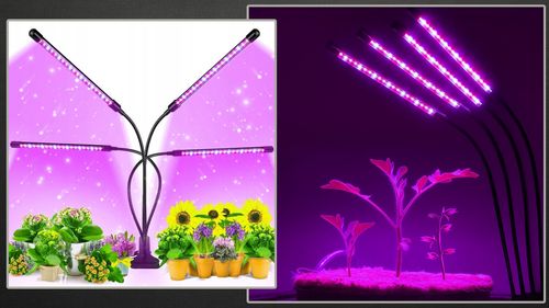Lampa do uprawy roślin wzrostu 4x panel timer do oświetlenia pilot led 15w na Arena.pl