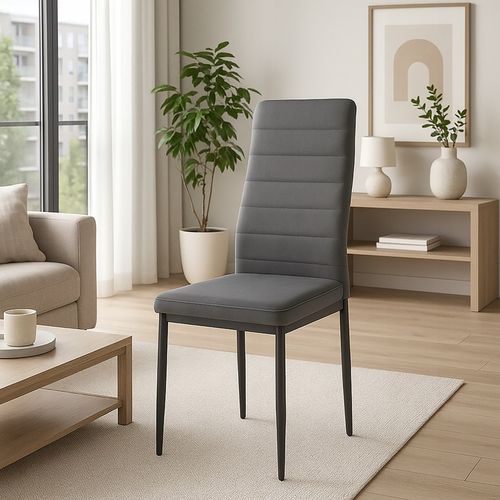 KRZESŁO PIKOWANE WELUR SALON JADALNIA KUCHNIA WYSOKIE MARK KT118 SZARE na Arena.pl