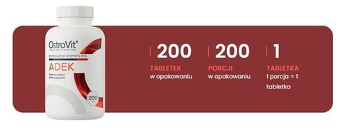 OstroVit ADEK witaminy A D E K 200 tabl duża dawka witamin na Arena.pl