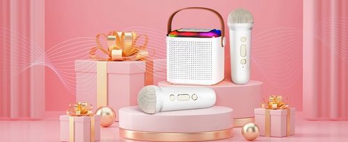 PRZENOŚNY MIKROFON BEZPRZEWODOWY KARAOKE BLUETOOTH DO IMPREZĘ + 2 MIKROFON na Arena.pl