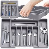 Organizer do szuflady kuchennej na sztućce rozsuwany wkład kuchenny