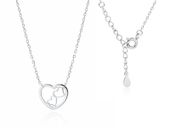 Delikatny rodowany srebrny naszyjnik gwiazd celebrytka serca serduszka heart srebro 925 Z1820NR