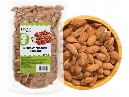 Migdały prażone solone nieblan. (500g) - MIGOgroup na Arena.pl