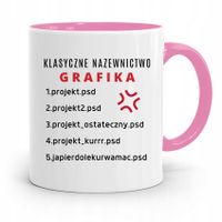 Kubek Różowy Dla Grafika Klasyczne Nazewnictwo Z Nadrukiem Ze Zdjęciem