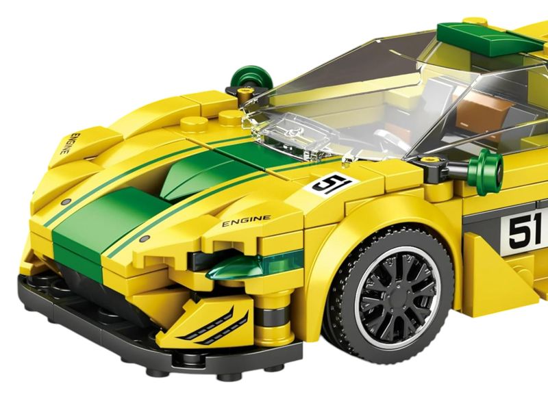 Zestaw Klocków Technicznych Auto Sportowe Żółte 368El. zdjęcie 4