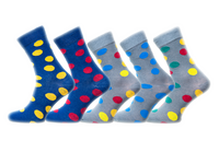 5x Skarpetki kolorowe w kółka kropki groszki wesołe POLSKIE 38-40