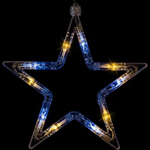 Świąteczna kurtyna 12 gwiazdek, 150LED, biała ciepła i zimna na Arena.pl