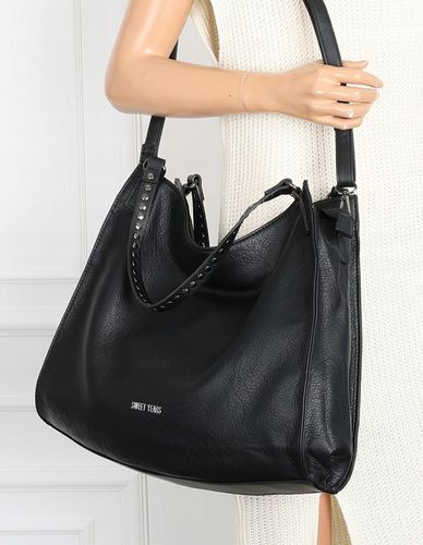 Torebka Damska Shopper worek modna duża lekka torba A4 na Ramię 6867 Czarna na Arena.pl