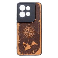 Drewniane Etui Bewood do Motorola Edge 50 Neo RÓŻA WIATRÓW MERBAU