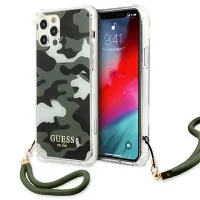 Etui Guess Camo Collection na iPhone 12 Pro Max - zielone