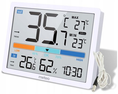 STACJA POGODY POGODOWA CYFROWA TERMOMETR WILGOTNOŚCIOMIERZ ZEGAR na Arena.pl