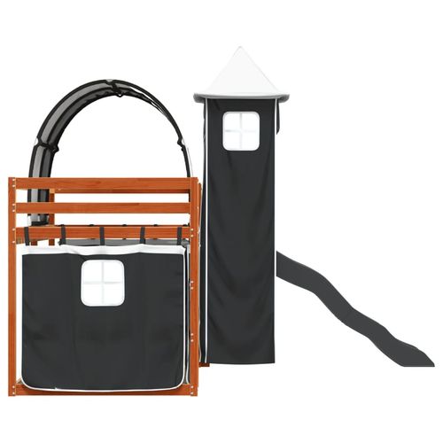 Łóżko na antresoli, ze zjeżdżalnią i zasłonkami, 90x200 cm na Arena.pl